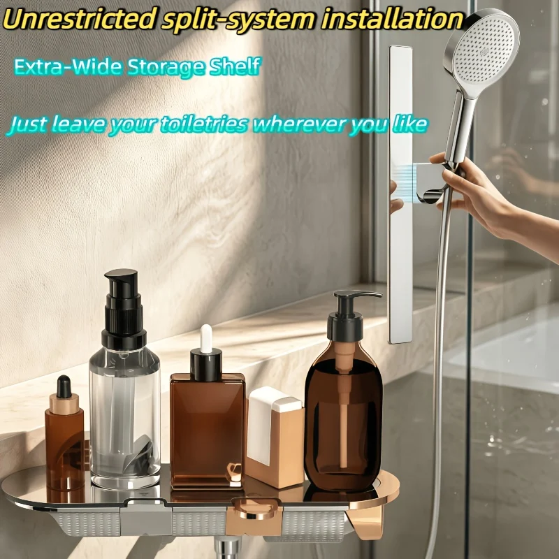 Colonne de douche thermostatique avec tablette extra-large et douchette