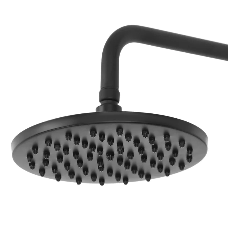 Colonne de douche rétro noire en laiton avec ciel de pluie 20 cm