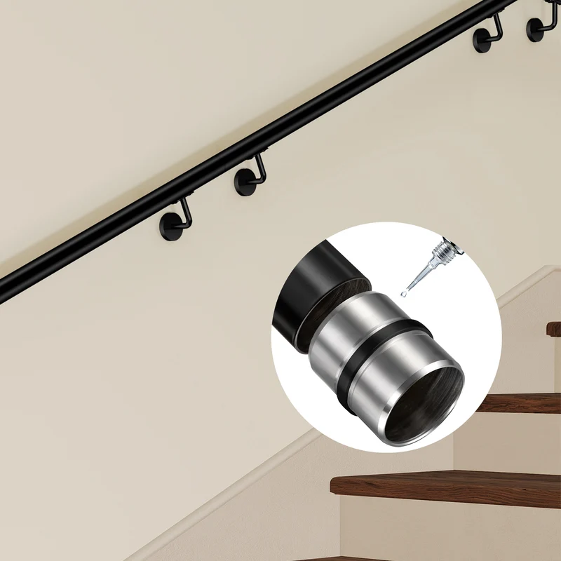 Raccord droit Noir | Connecteur en inox 304 pour main courante | L45mm x ∅42.2mm - FTQ-FL