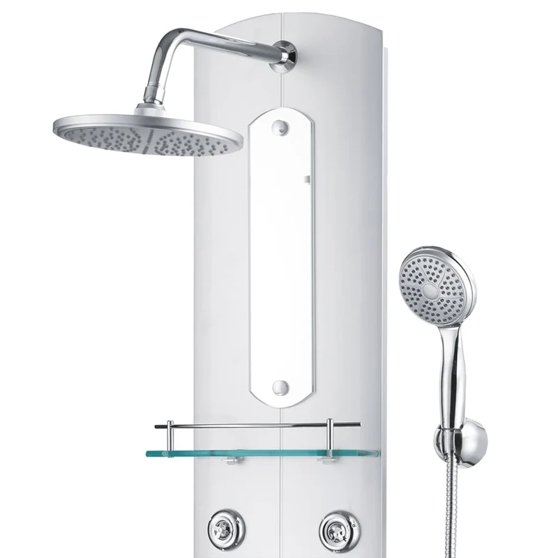 Colonne de douche hydromassante 4 jets avec tablette en verre