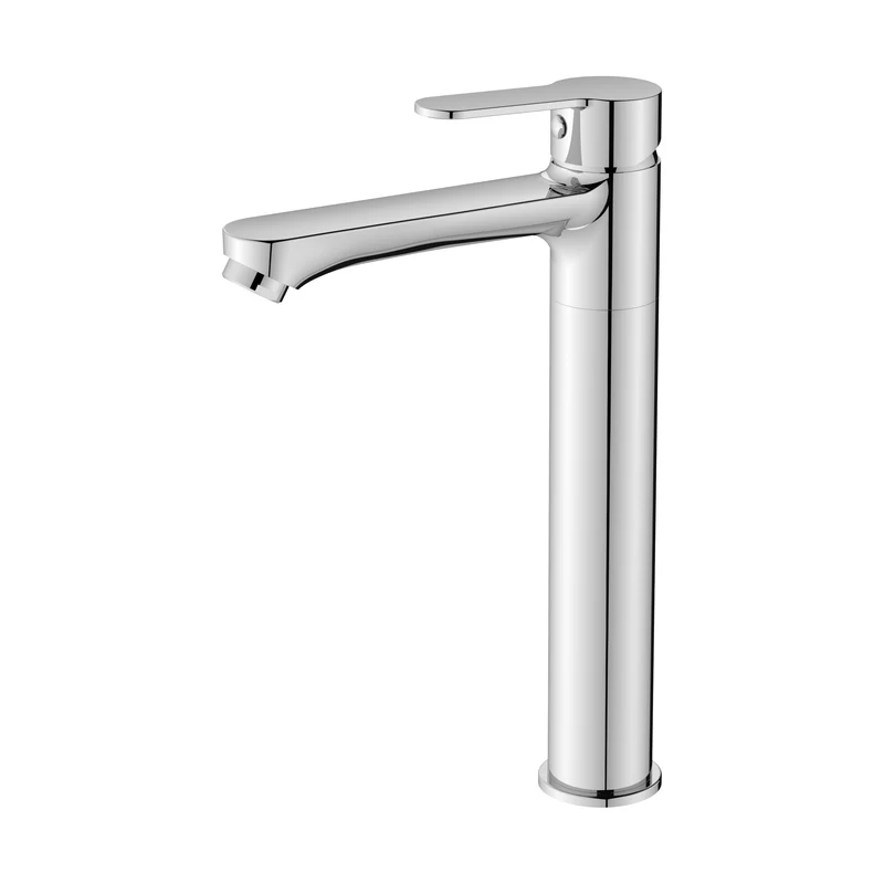 AICA Robinet de lavabo en zinc alliage, mitigeur monocommande avec bec hauteur 232 mm, robinet de salle de bain chromé