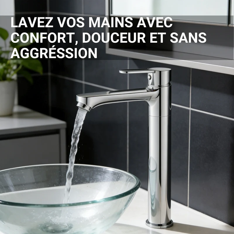AICA Robinet de lavabo en zinc alliage, mitigeur monocommande avec bec hauteur 232 mm, robinet de salle de bain chromé