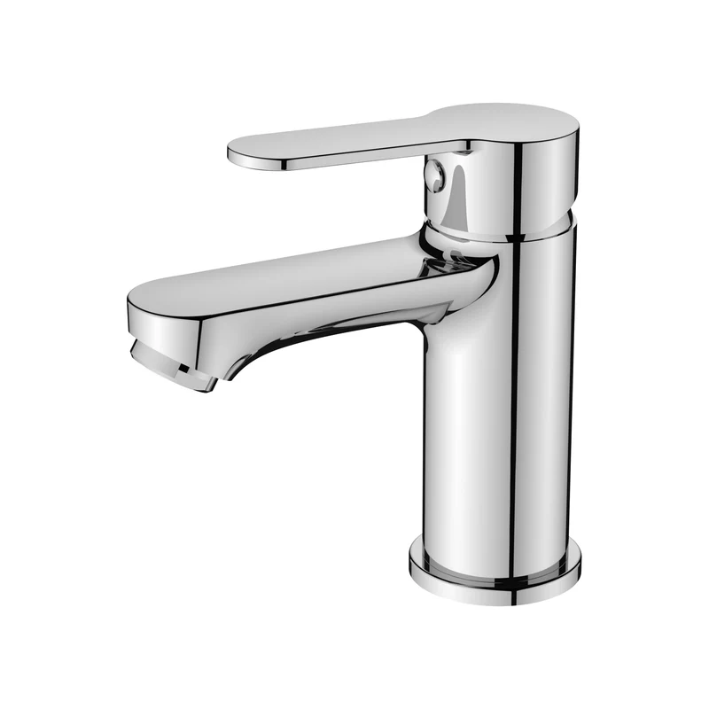 AICA Robinet de lavabo en zinc alliage, mitigeur monocommande avec bec hauteur 76 mm, robinet de salle de bain chromé