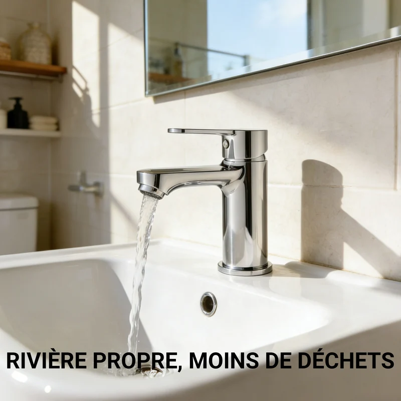 AICA Robinet de lavabo en zinc alliage, mitigeur monocommande avec bec hauteur 76 mm, robinet de salle de bain chromé