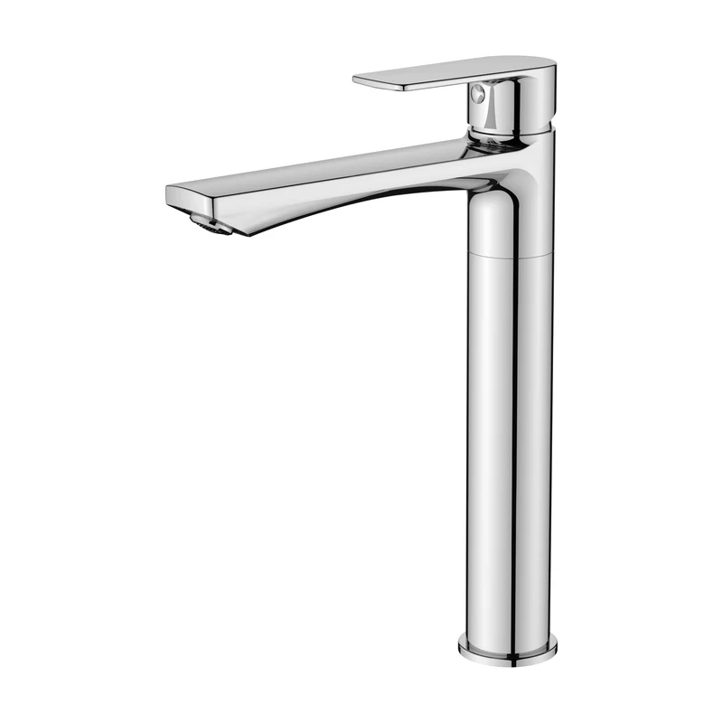 AICA Robinet de lavabo en zinc alliage, mitigeur monocommande avec bec hauteur 242 mm, robinet de salle de bain chromé