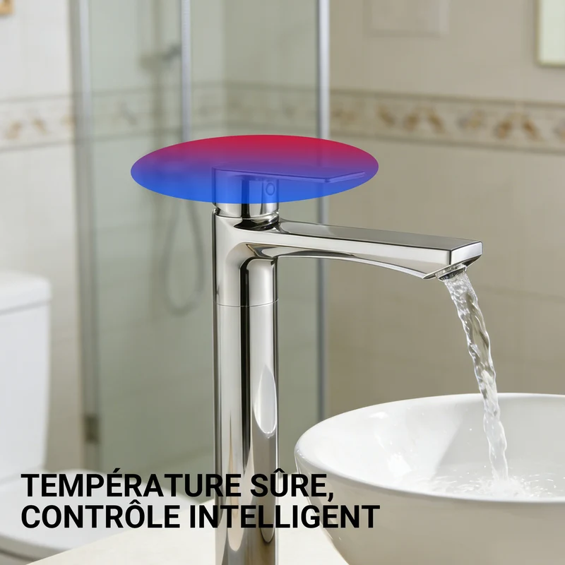 AICA Robinet de lavabo en zinc alliage, mitigeur monocommande avec bec hauteur 242 mm, robinet de salle de bain chromé