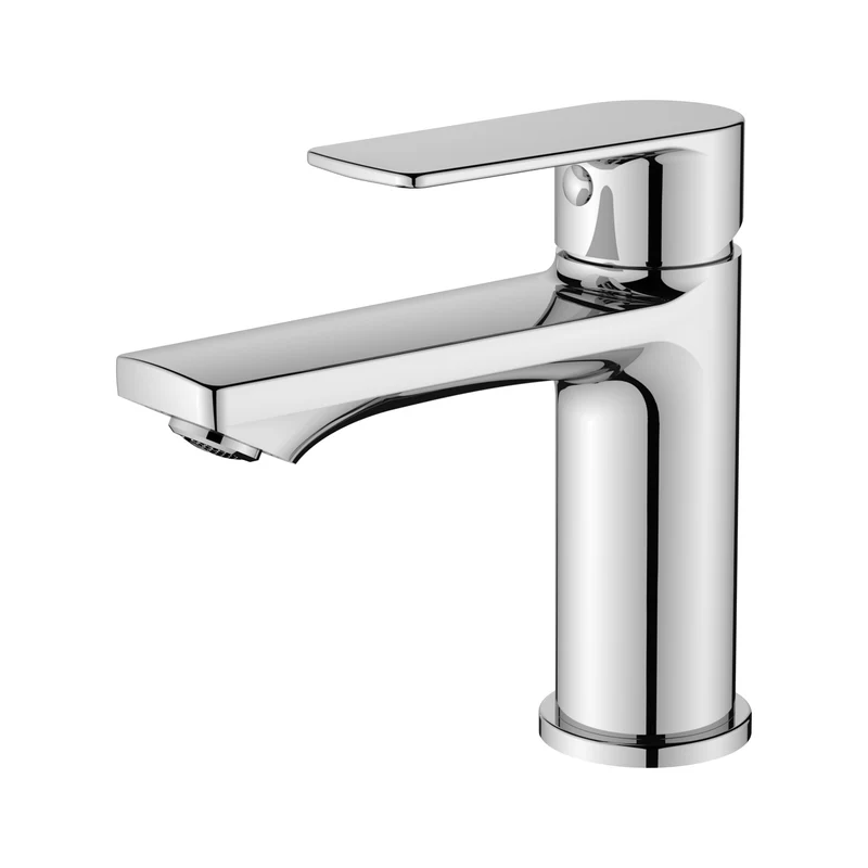 AICA Robinet de lavabo en zinc alliage, mitigeur monocommande avec bec hauteur 88 mm, robinet de salle de bain chromé