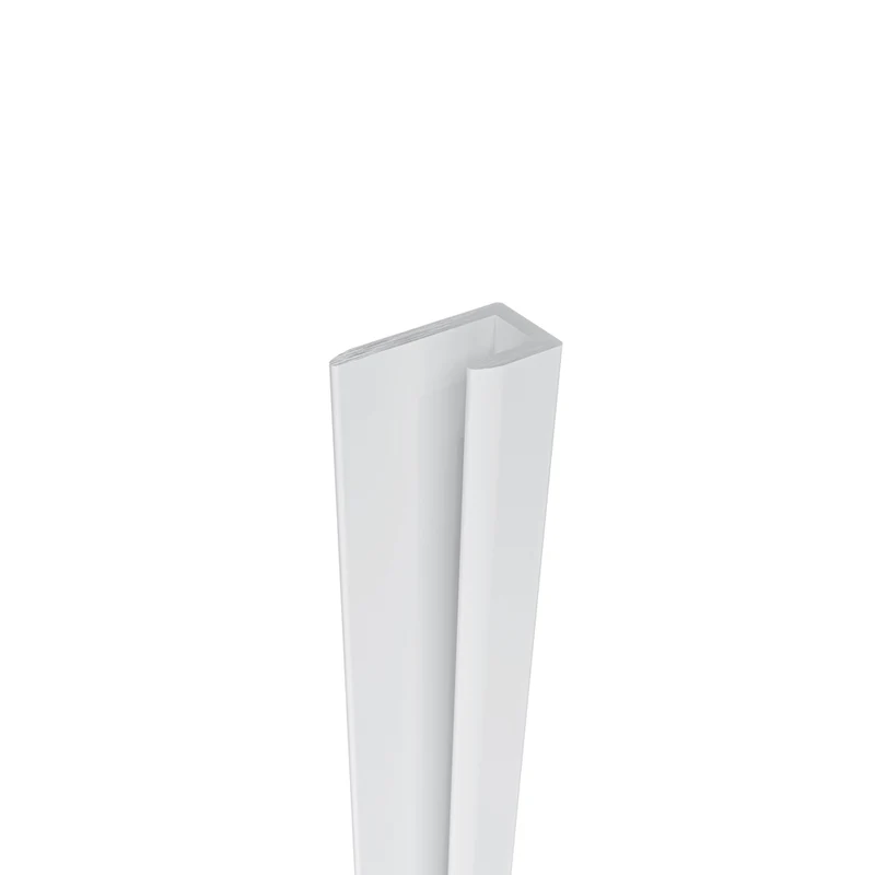 AICA Profilé de Finition Droit à Coller Panneau Mural de Douche H.210 cm, Profilé fermeture droit blanc, coupe facile aluminium, installation rapide panneau douche
