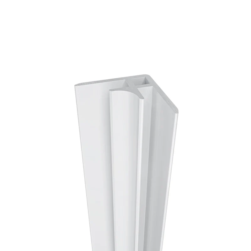AICA Profilé d'angle intérieur à Coller Panneau Mural de Douche H.210 cm, Blanc, coupe facile aluminium, installation rapide panneau douche