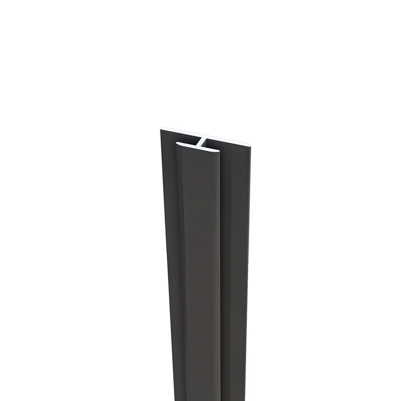 AICA Profilé de Jonction douche Noir, Profilé de Raccord à Coller Panneau Mural de Douche H.210 cm, coupe facile aluminium, installation rapide panneau douche