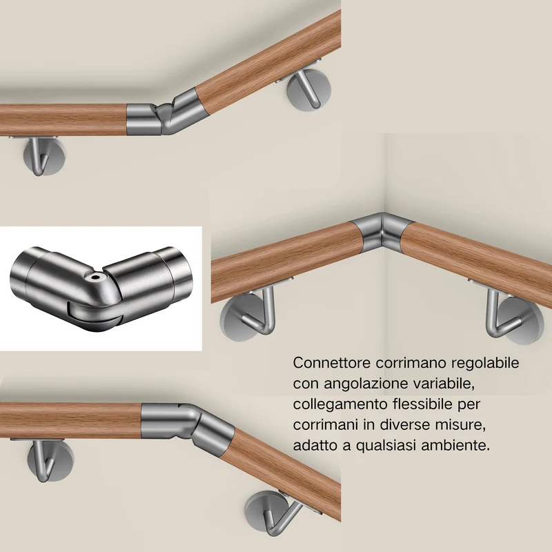 Raccord d'angle | Connecteur en inox 304 pour main courante | 137,6 mm, Ø 42,2 mm - FTQ-FH