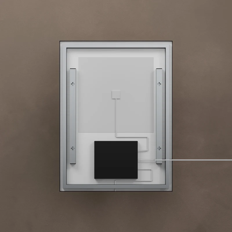 Kingsley Rectangular Illuminated Mirror 60 x 80cm - Black with Front & Back Lighting and Demister