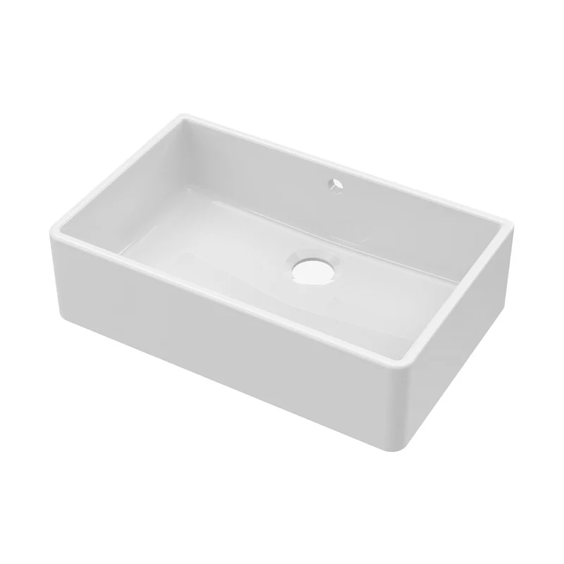 Nuie Butler Sink With Central Waste And Overflow 795x500x220 Traditional White Fireclay 220x795x500mm
