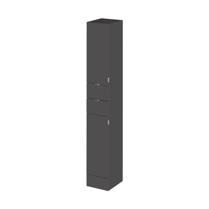 Hudson Reed Fusion 300mm Tall Unit Contemp Gloss Grey MFC Painted Gloss 1940x300x355mm