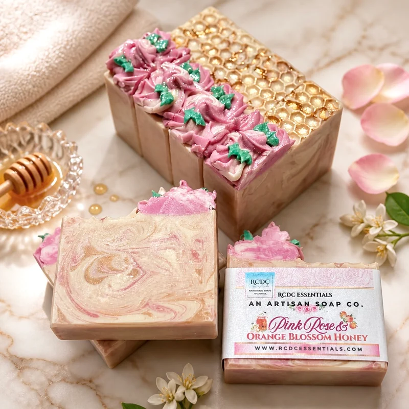 Pink Rose & Orange Blossom Honey ~ Natural Handmade Cold Process Soap