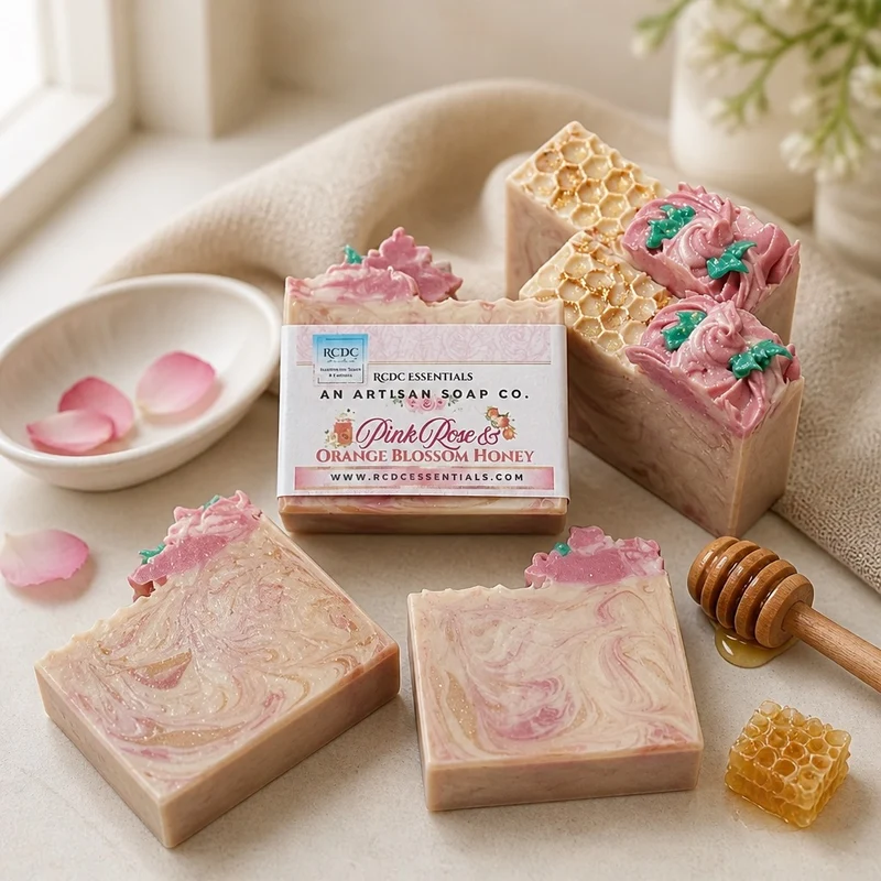 Pink Rose & Orange Blossom Honey ~ Natural Handmade Cold Process Soap
