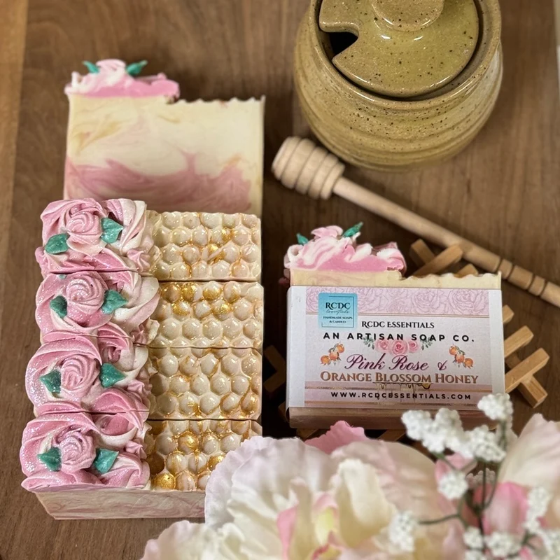 Pink Rose & Orange Blossom Honey ~ Natural Handmade Cold Process Soap