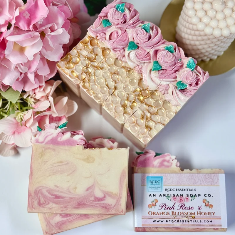 Pink Rose & Orange Blossom Honey ~ Natural Handmade Cold Process Soap