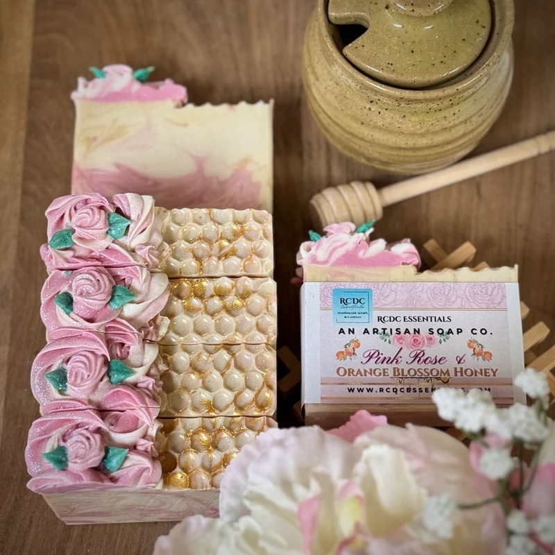 Pink Rose & Orange Blossom Honey ~ Natural Handmade Cold Process Soap