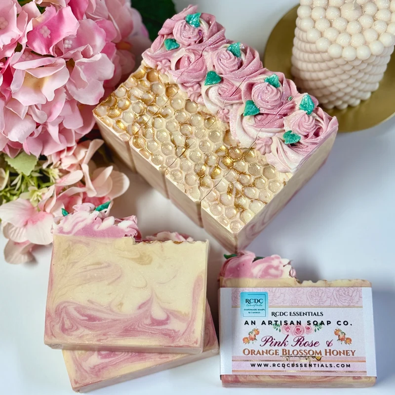 Pink Rose & Orange Blossom Honey ~ Natural Handmade Cold Process Soap