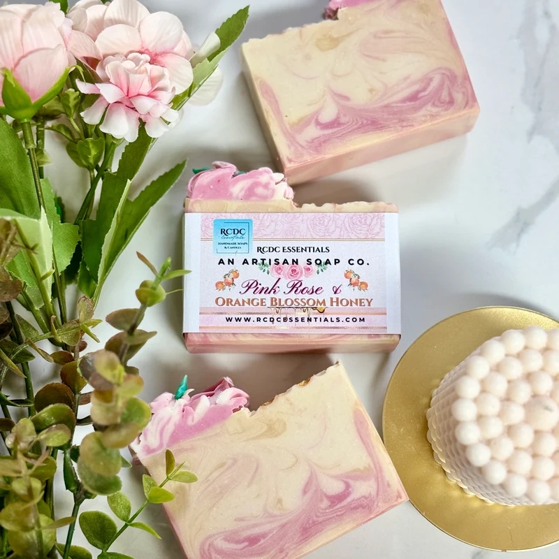 Pink Rose & Orange Blossom Honey ~ Natural Handmade Cold Process Soap
