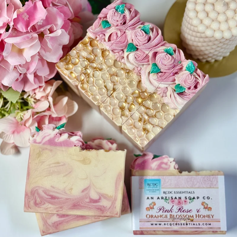 Pink Rose & Orange Blossom Honey ~ Natural Handmade Cold Process Soap