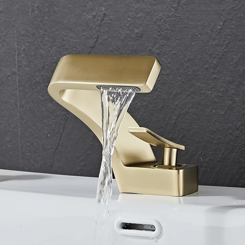 Mitigeur de lavabo cascade à large bec plat