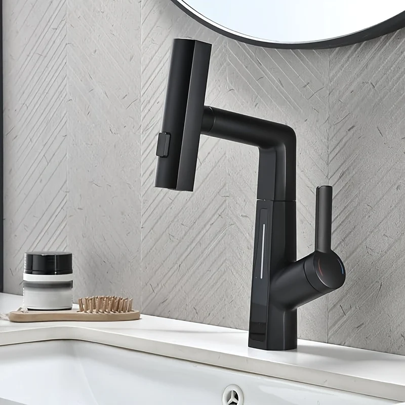 Mitigeur de lavabo extractible avec jet cascade et mousseur