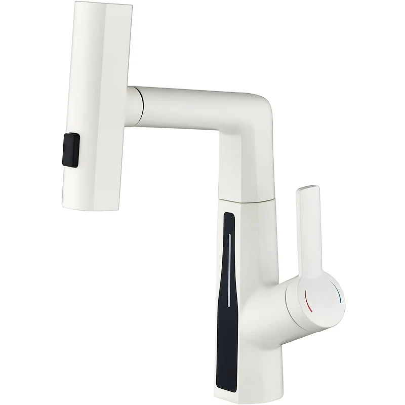 Mitigeur de lavabo extractible avec jet cascade et mousseur