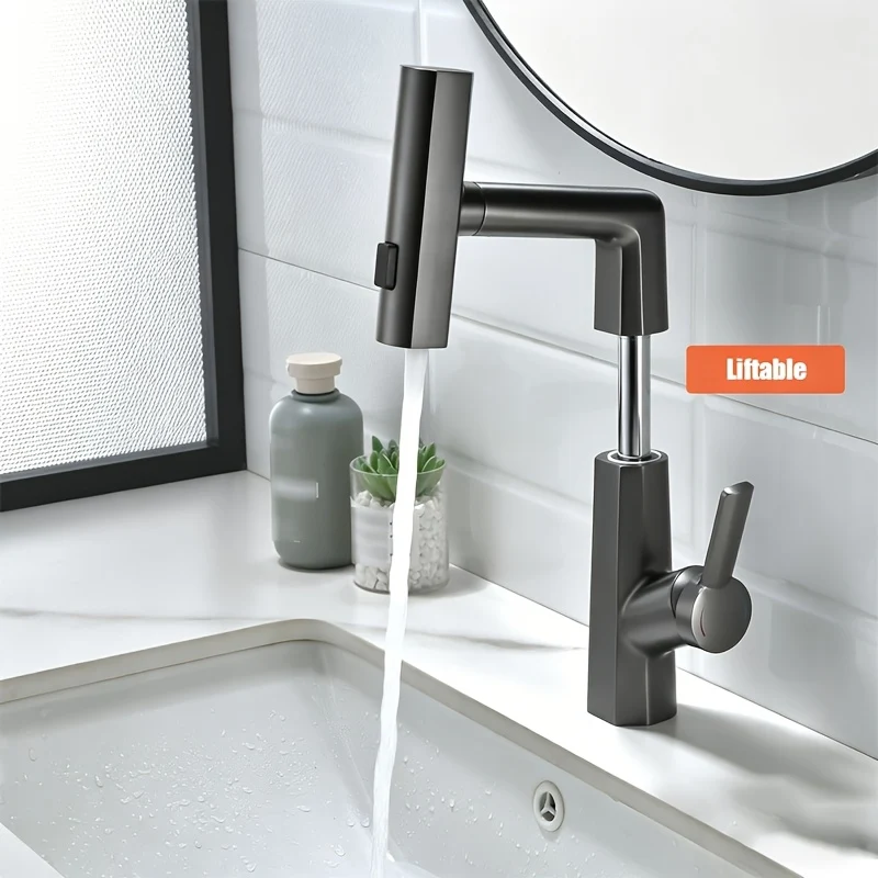 Mitigeur de lavabo extractible avec jet cascade et mousseur