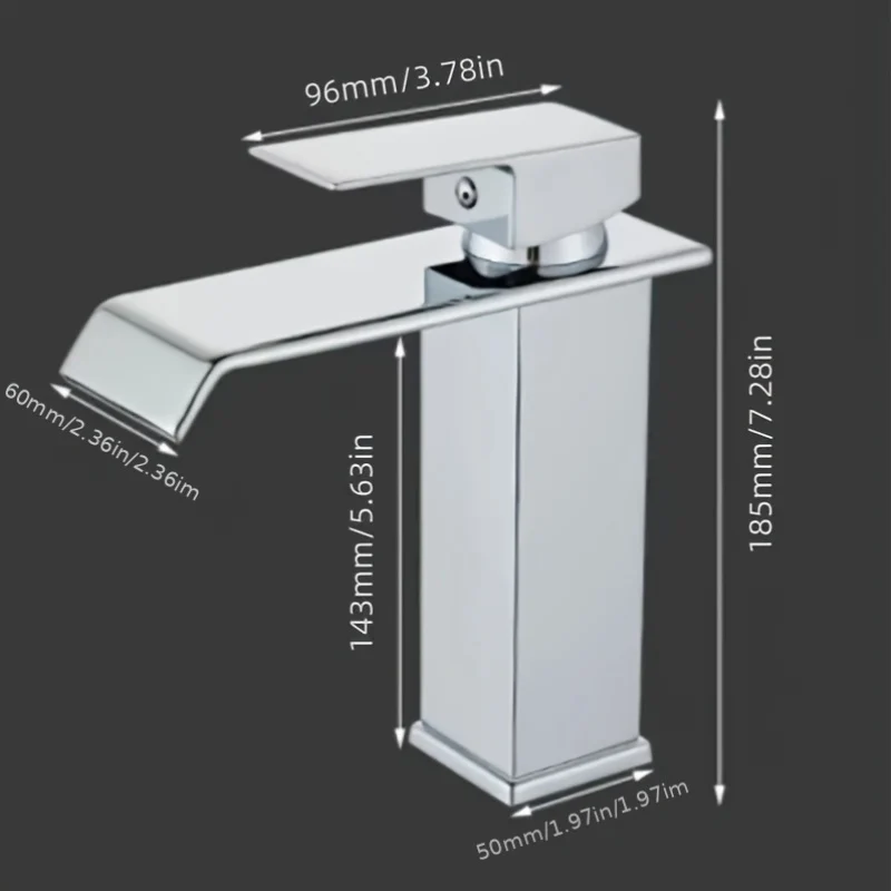 Mitigeur de lavabo cascade carré, noir, noir et or ou blanc et or