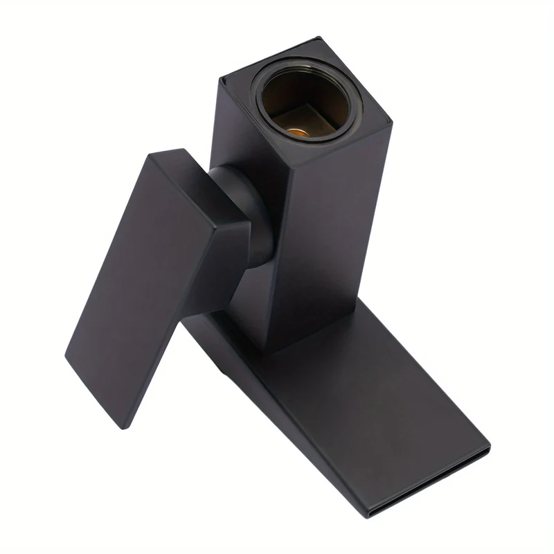 Mitigeur de lavabo cascade noir carré à écran de température
