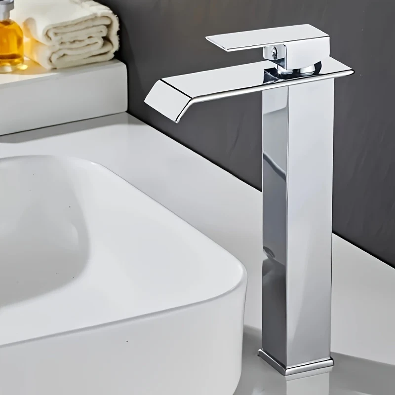 Mitigeur de vasque haut cascade de 30 cm, doré, noir ou bicolore