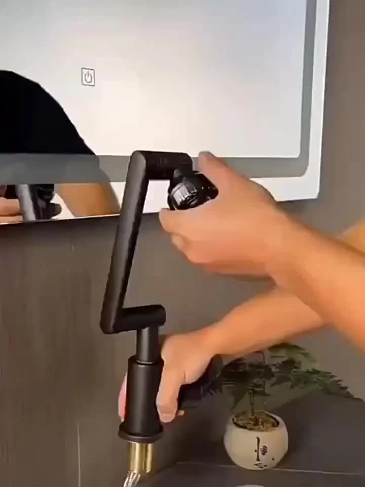 Mitigeur de lavabo à bras articulé rotatif avec deux modes de jet
