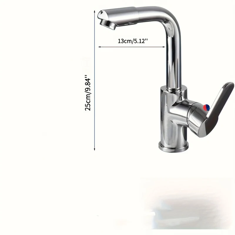 Mitigeur de lavabo chromé pivotant 360° avec flexibles fournis