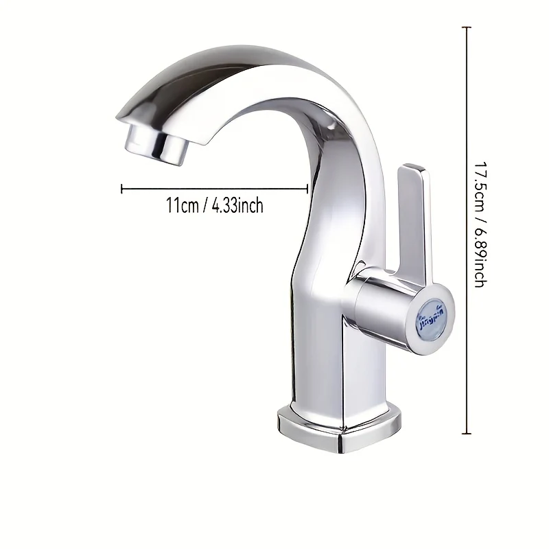 Mitigeur de lavabo compact au bec courbé, noir ou chromé