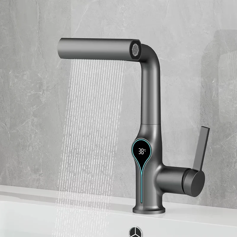 Mitigeur de lavabo cascade avec affichage digital de température