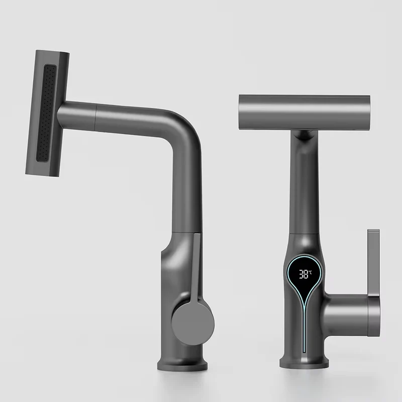 Mitigeur de lavabo cascade avec affichage digital de température