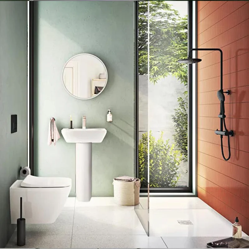 Vitra Integra 550mm Square 1 Tap Hole Basin and Full Pedestal