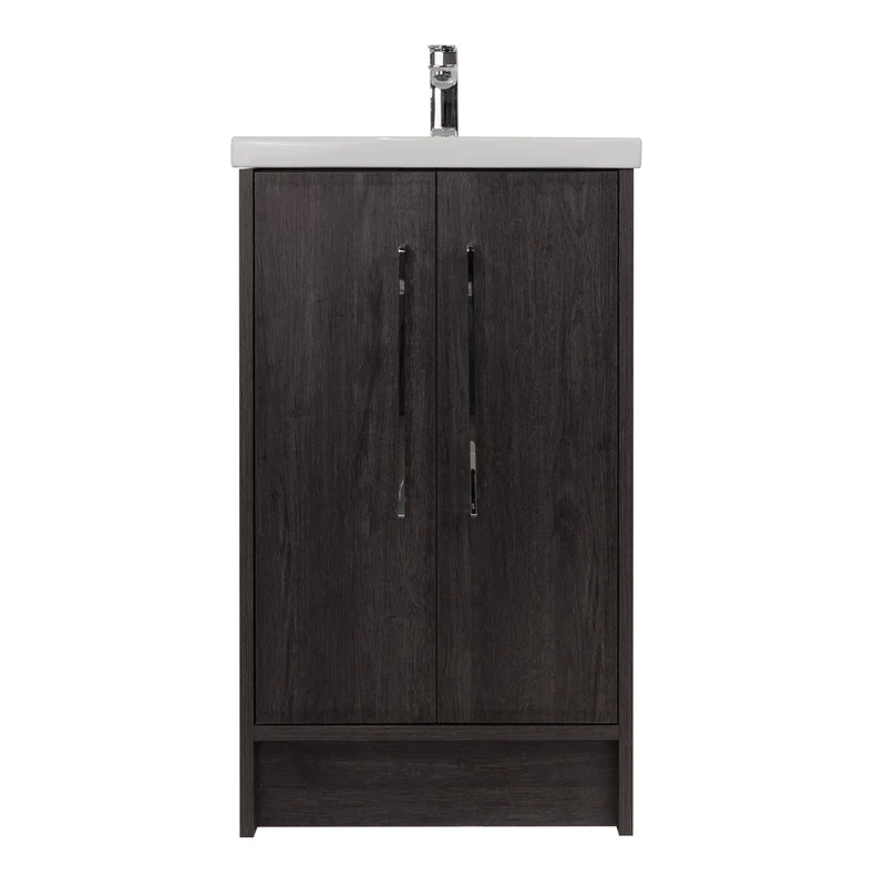 Josef Martin Urbano 500mm Space Saver Floor Standing 2 Door Vanity Unit & Mid Edge Inset Basin - Roble Azabache