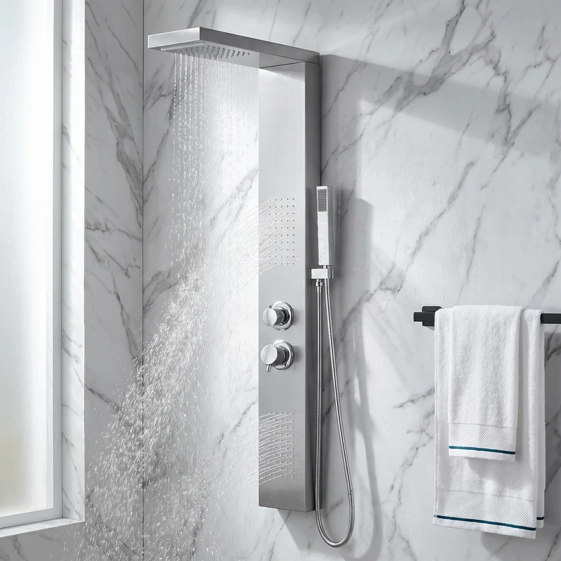 Colonne de douche cascade hydromassante avec jets de massage