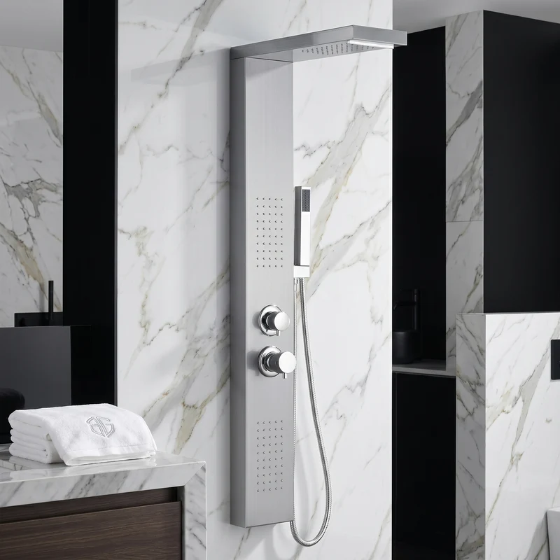 Colonne de douche cascade hydromassante avec jets de massage