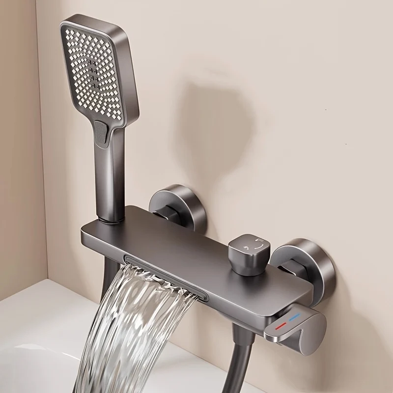 Mitigeur de baignoire mural cascade avec tablette porte-objets
