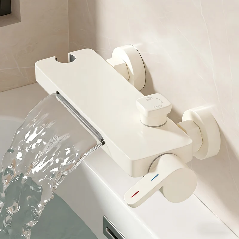 Mitigeur de baignoire mural cascade avec tablette et douchette