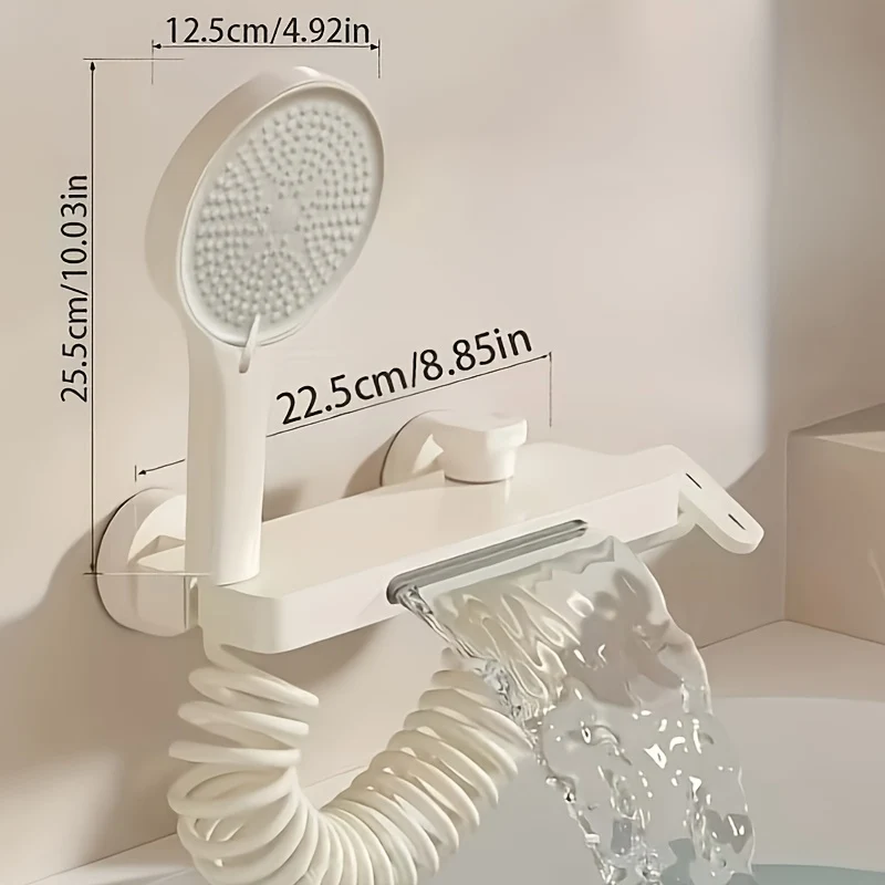 Mitigeur de baignoire mural cascade avec tablette et douchette