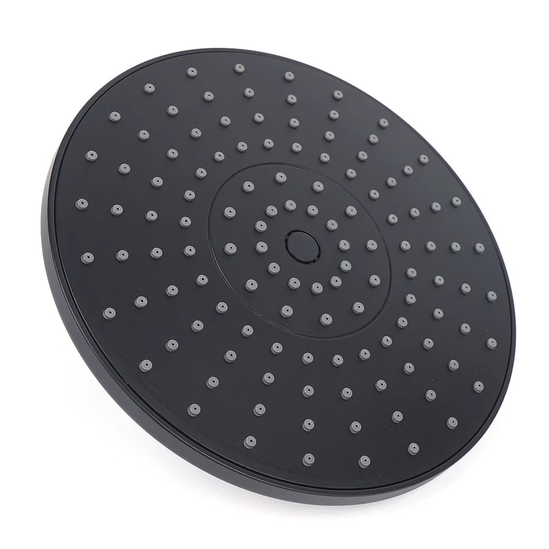 Colonne de douche noire thermostatique avec ciel de pluie rond et douchette