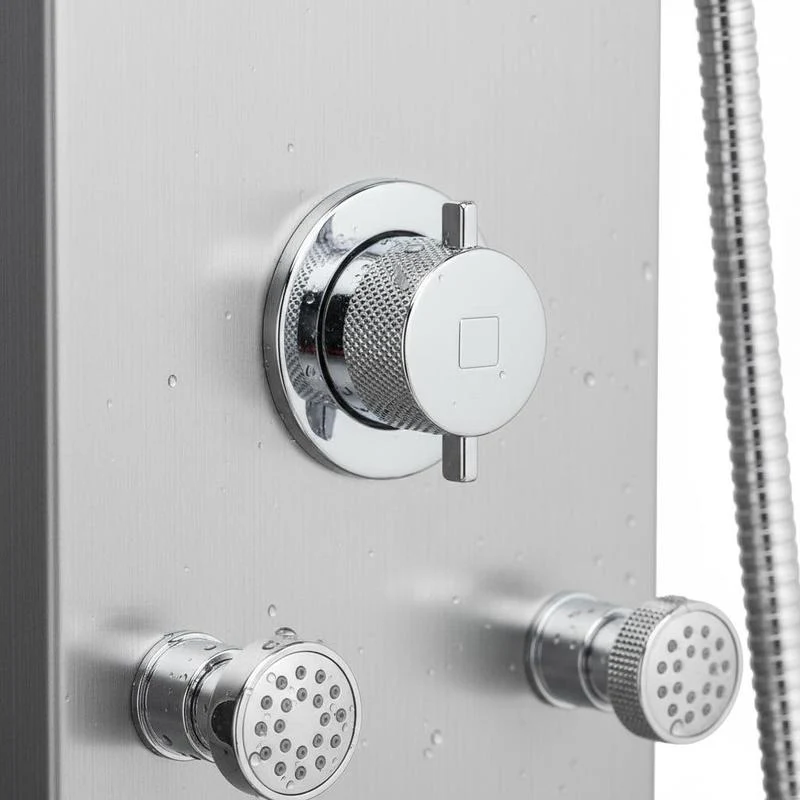 Colonne de douche hydromassante 6 jets avec éclairage LED et bec de baignoire