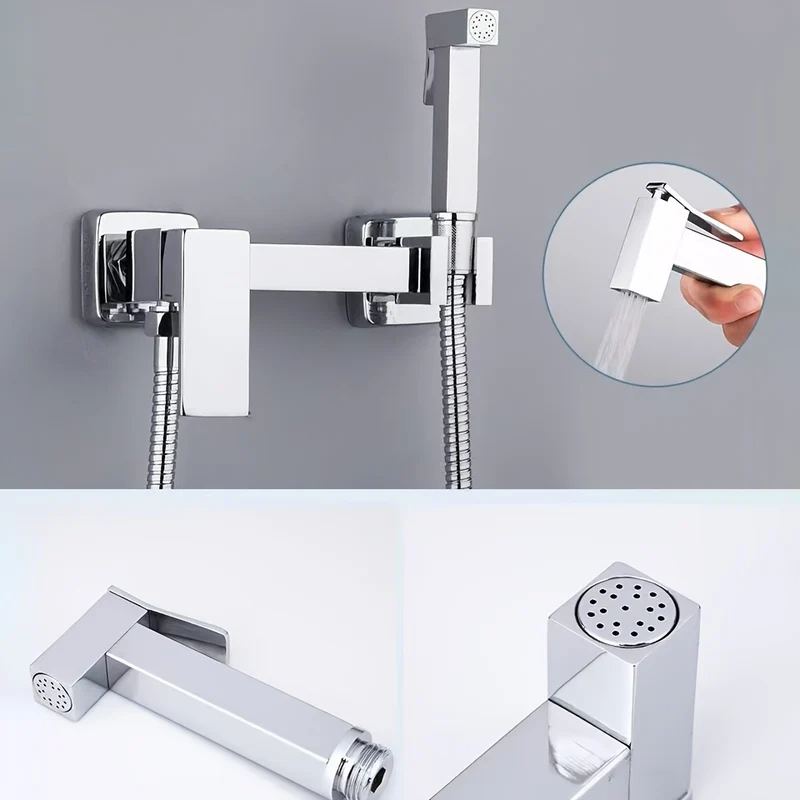 Douchette hygiénique murale pour WC avec mitigeur