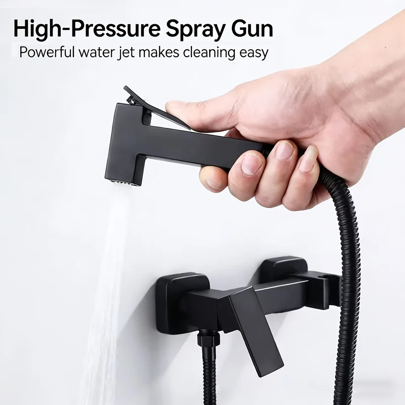 Douchette hygiénique murale pour WC avec mitigeur