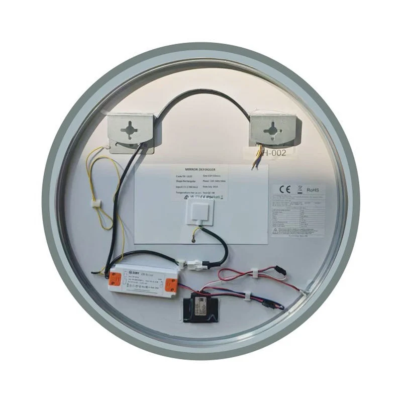 AICA Miroir lumineux rond 60cm dimmable + mémoire, miroir de salle de bain